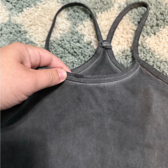 RIPPLE Yoga Stonewash Dark Gray Stretchy Fitted Jumpsuit Activewear Athleisure M - Picture 4 of 11
